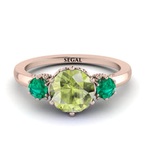 Classic 3 Stone Peridot Engagement Ring - Sofia No. 705 image 1
