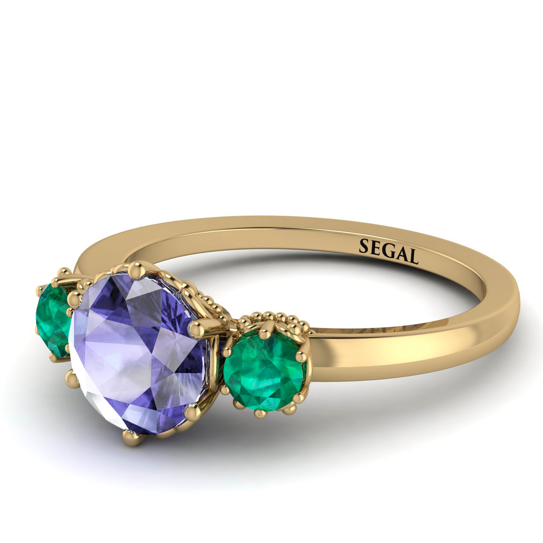 Classic 3 Stone Tanzanite Engagement Ring - Sofia No. 204