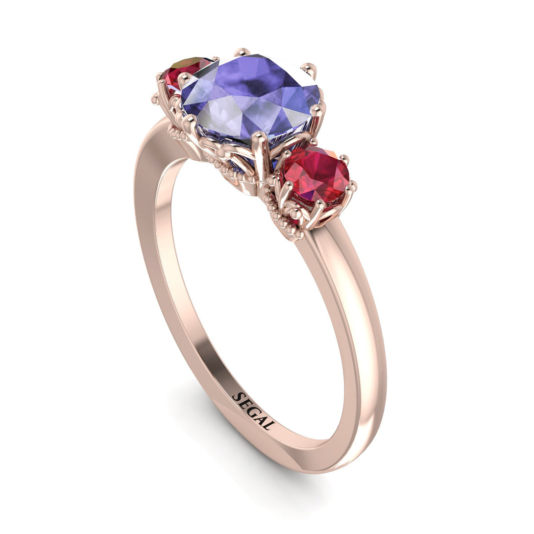 Classic 3 Stone Tanzanite Engagement Ring - Sofia No. 211
