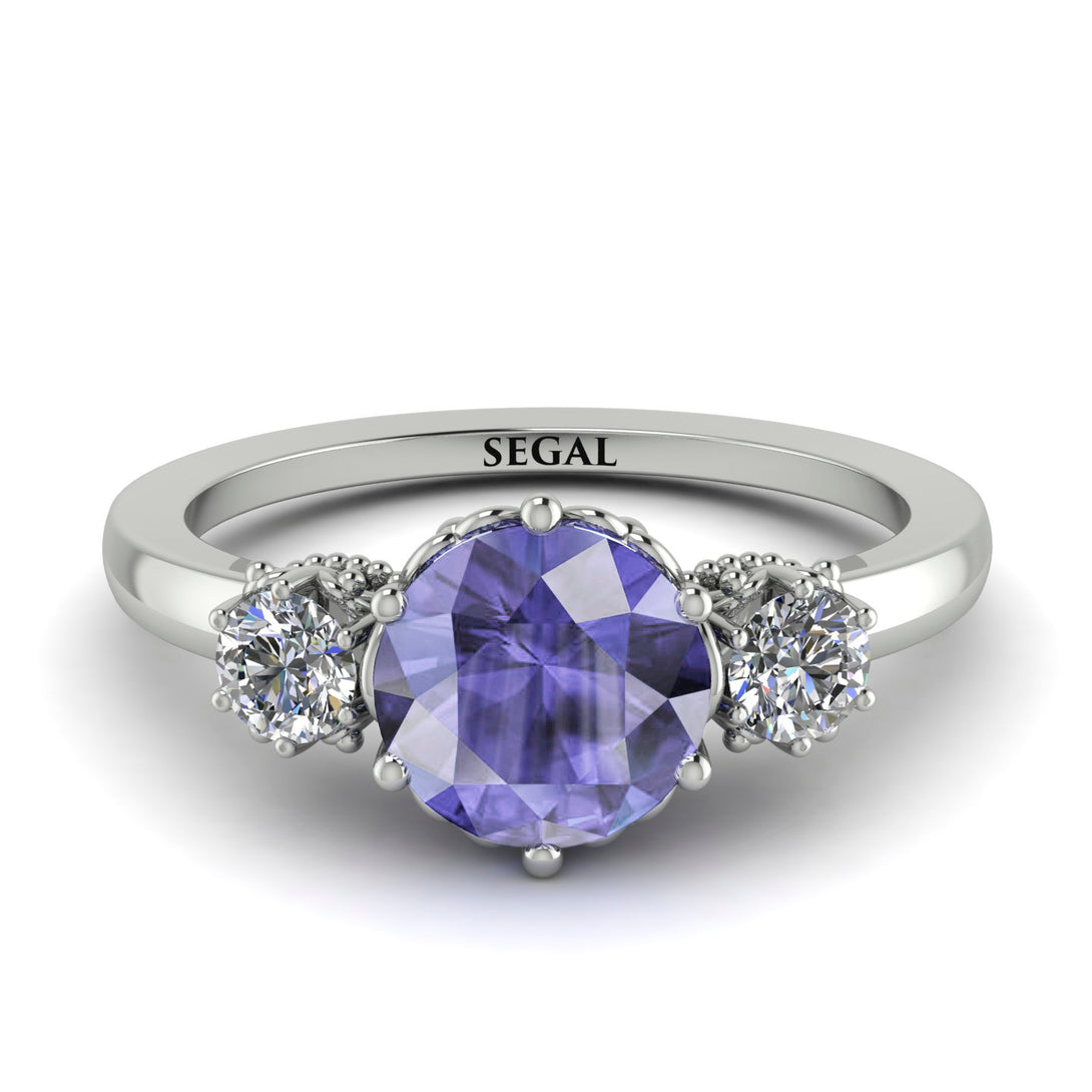 Classic 3 Stone Tanzanite Engagement Ring - Sofia No. 203