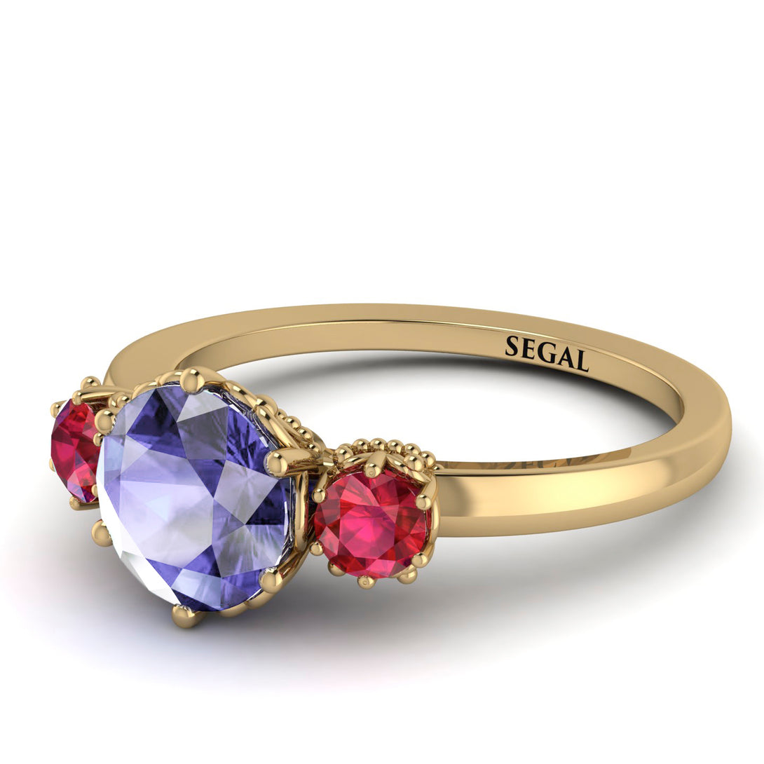 Classic 3 Stone Tanzanite Engagement Ring - Sofia No. 210