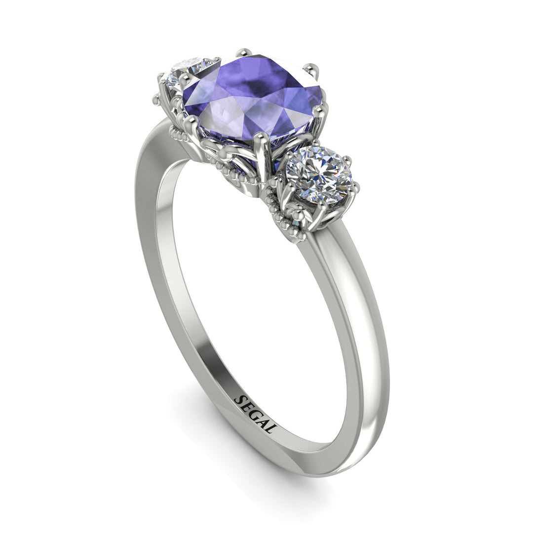 Classic 3 Stone Tanzanite Engagement Ring - Sofia No. 203