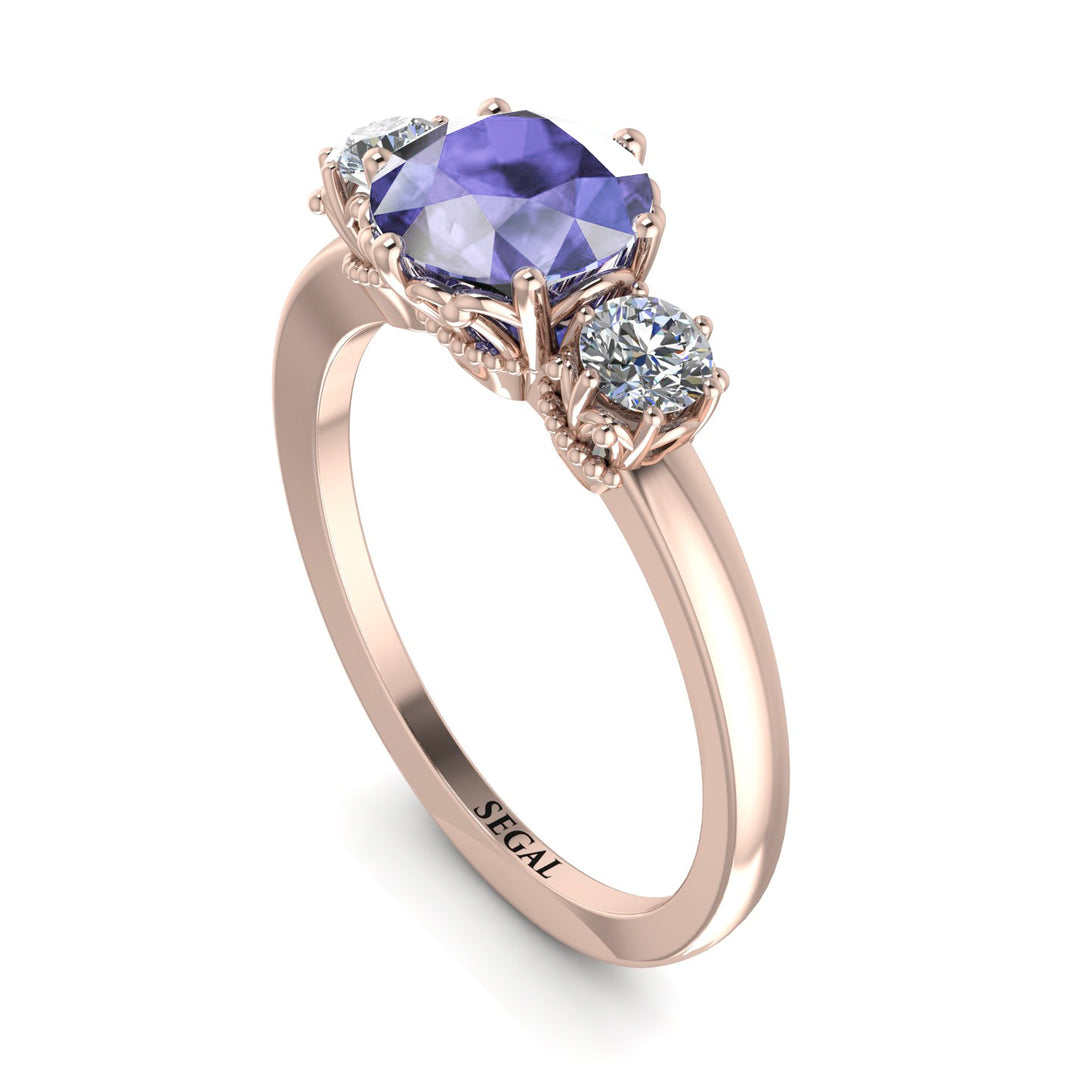 Classic 3 Stone Tanzanite Engagement Ring - Sofia No. 202