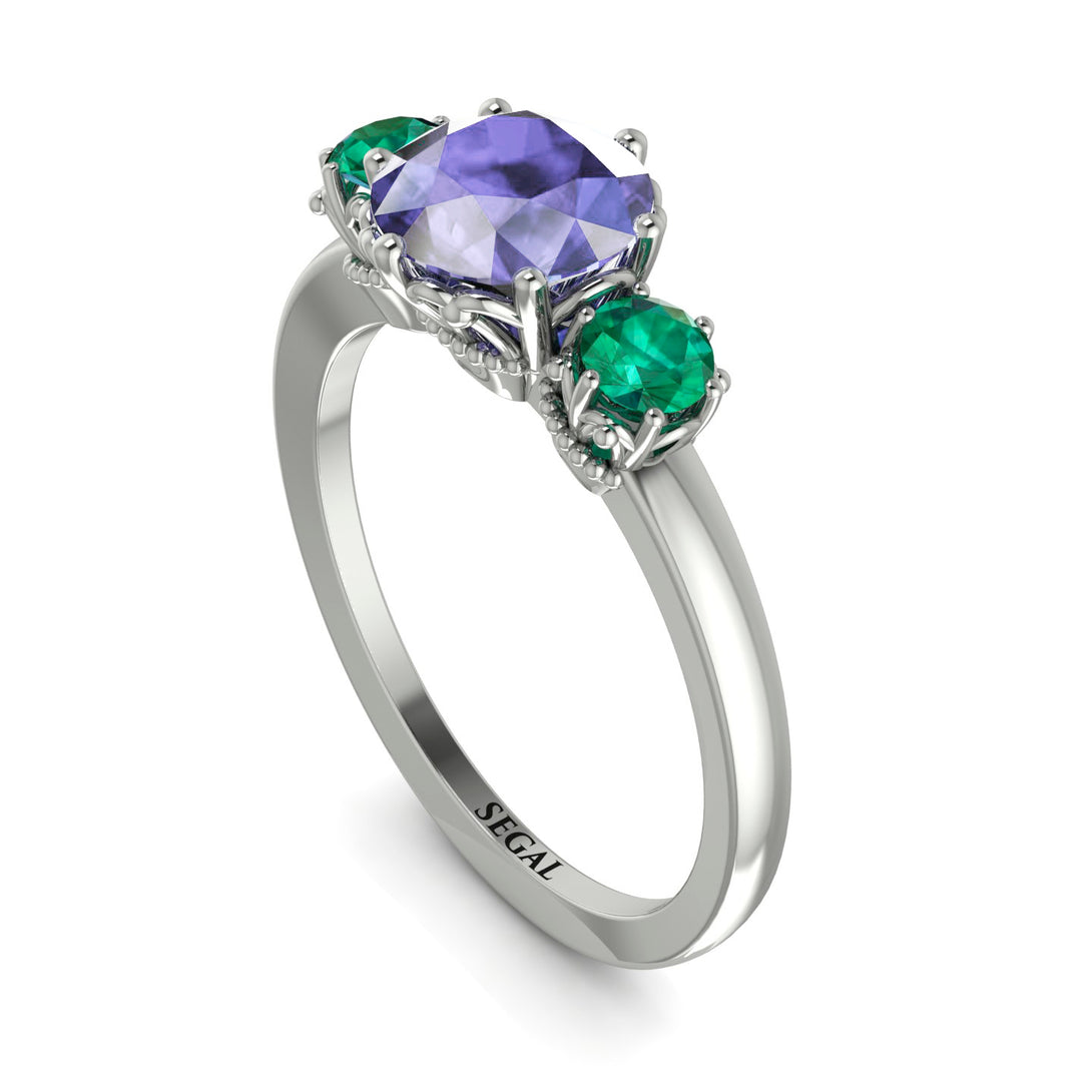 Classic 3 Stone Tanzanite Engagement Ring - Sofia No. 206