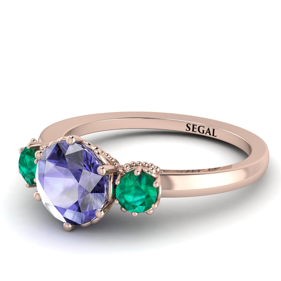 Classic 3 Stone Tanzanite Engagement Ring - Sofia No. 205