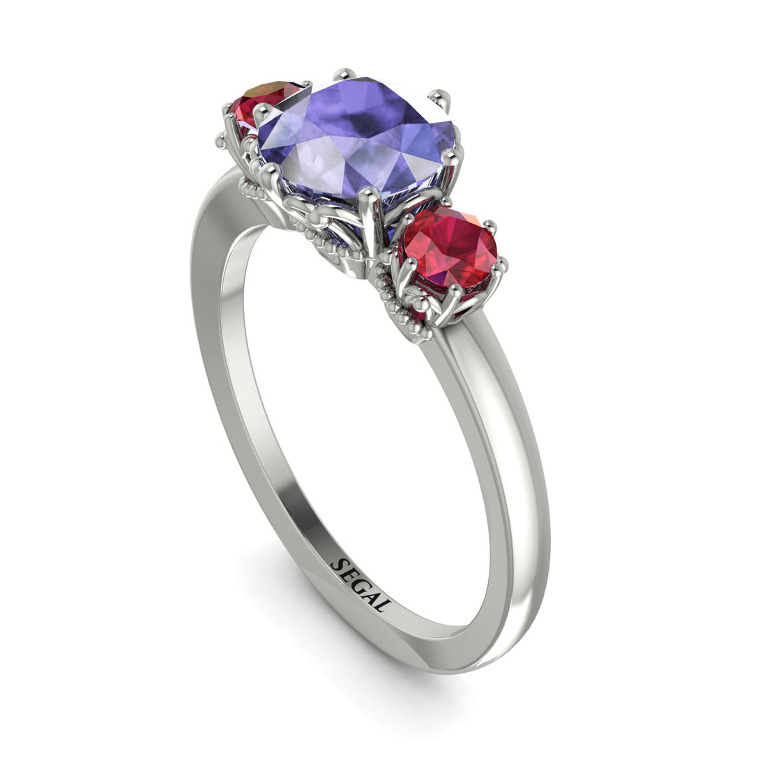 Classic 3 Stone Tanzanite Engagement Ring - Sofia No. 212