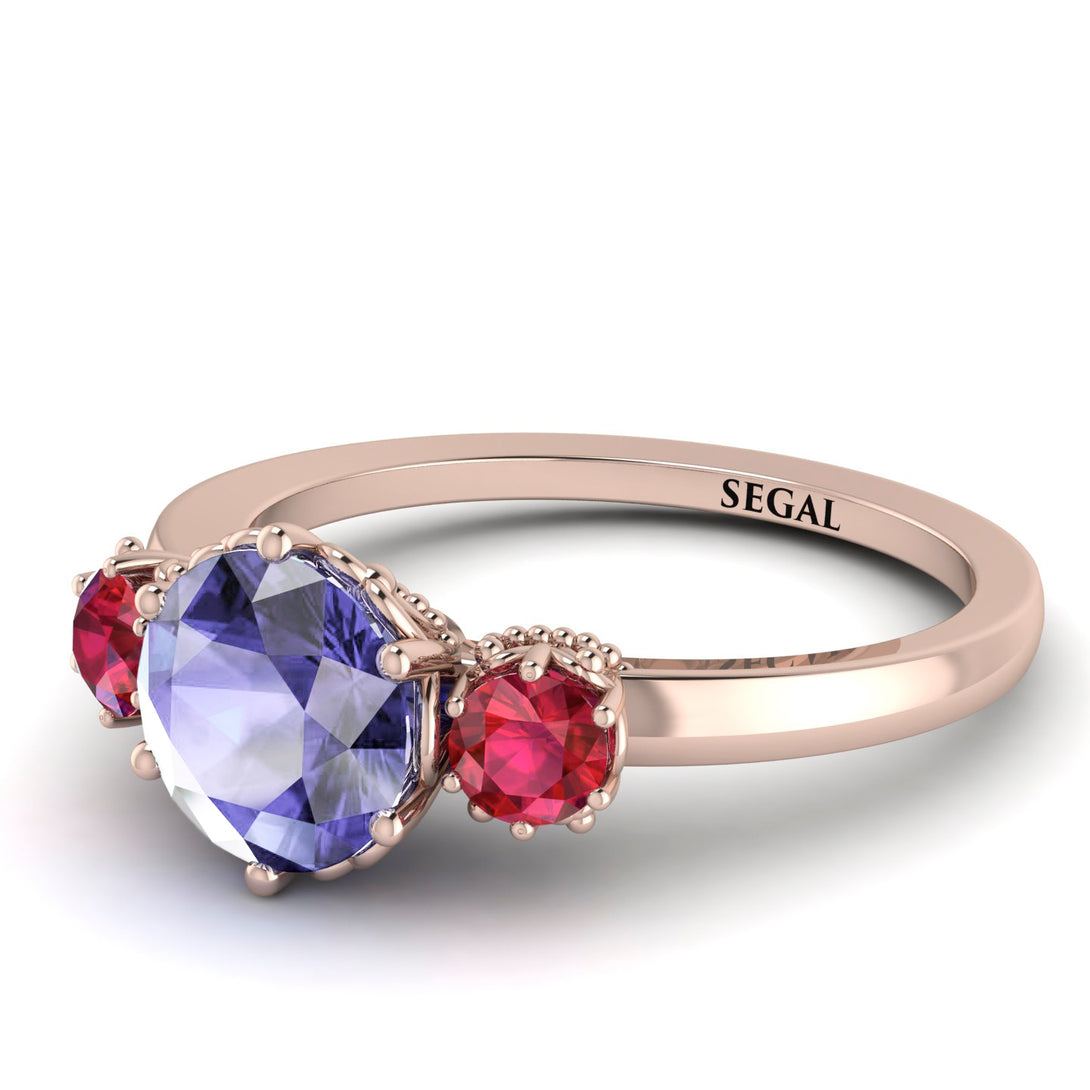 Classic 3 Stone Tanzanite Engagement Ring - Sofia No. 211