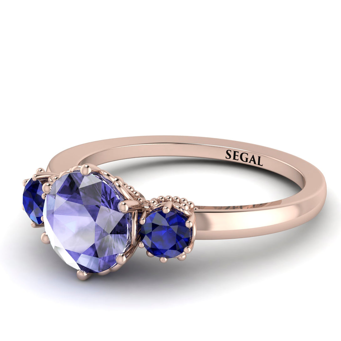 Classic 3 Stone Tanzanite Engagement Ring - Sofia No. 214