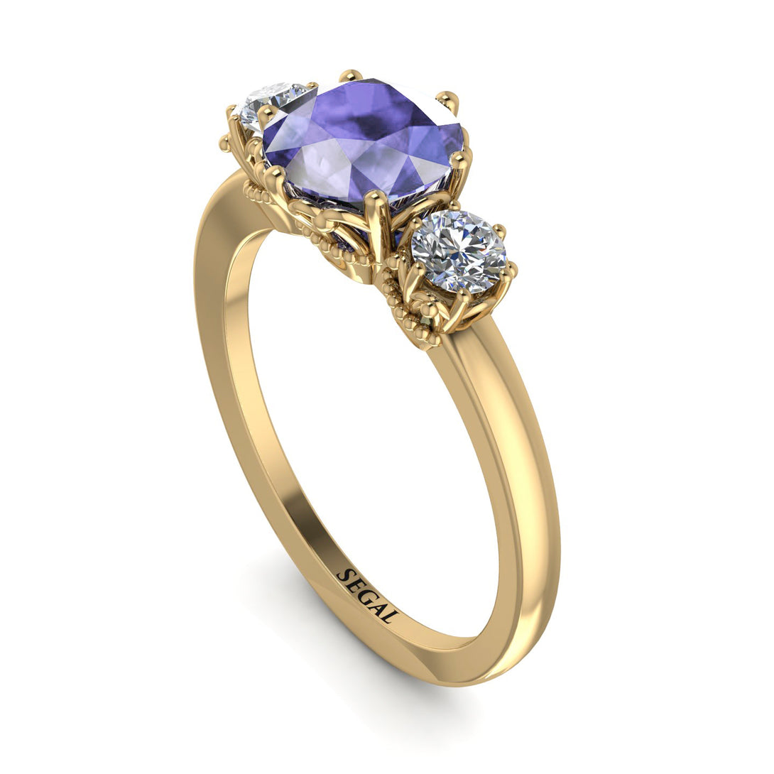 Classic 3 Stone Tanzanite Engagement Ring - Sofia No. 201