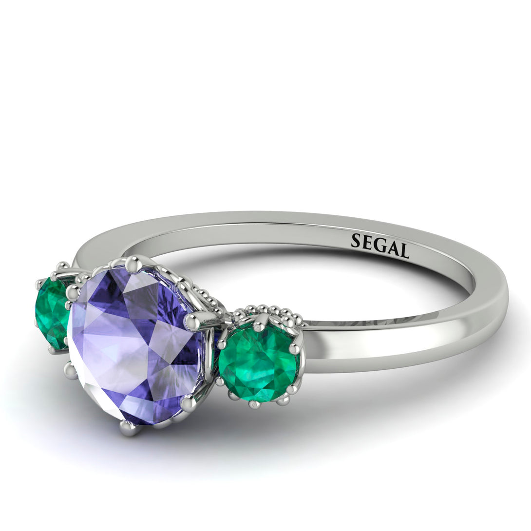 Classic 3 Stone Tanzanite Engagement Ring - Sofia No. 206