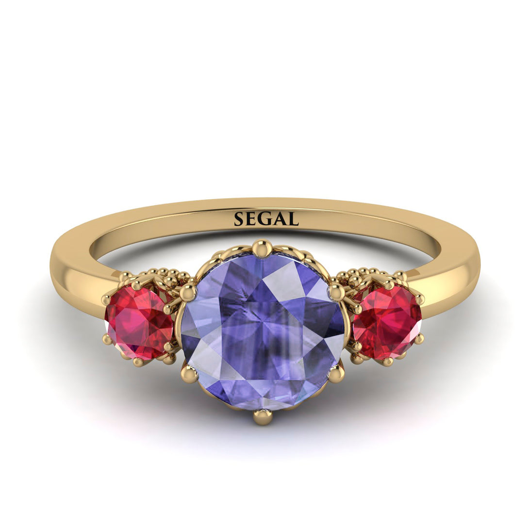 Classic 3 Stone Tanzanite Engagement Ring - Sofia No. 210