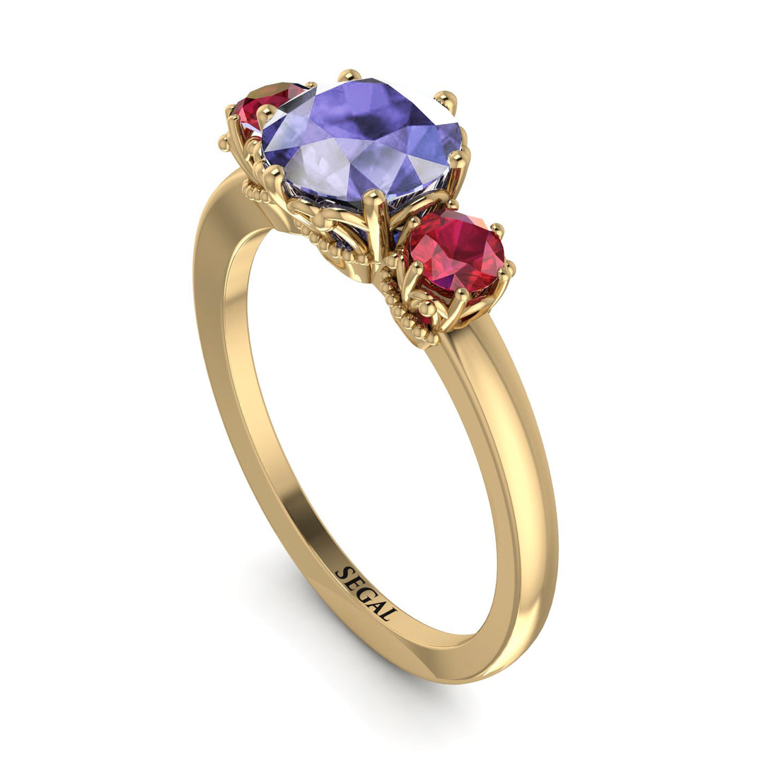 Classic 3 Stone Tanzanite Engagement Ring - Sofia No. 210