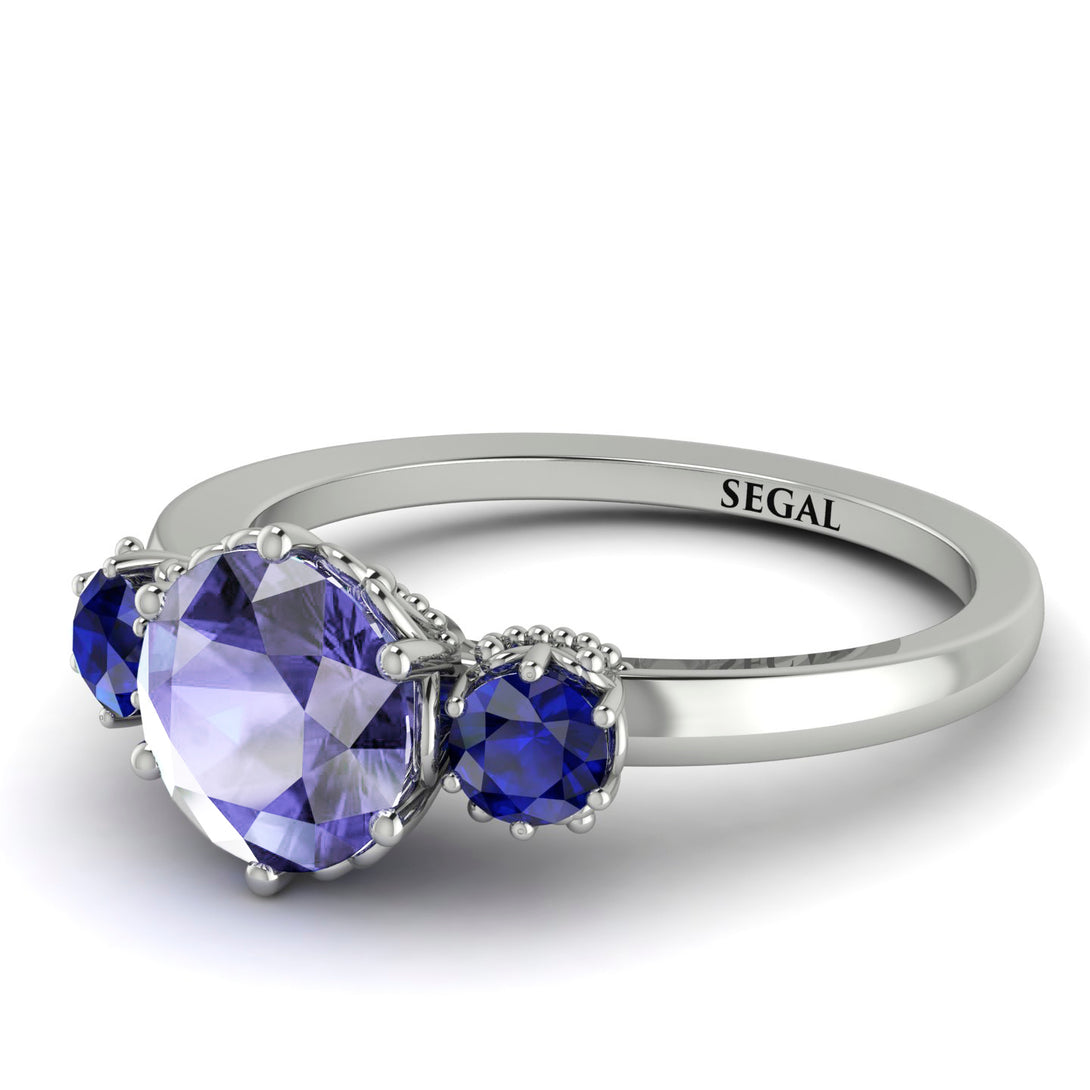 Classic 3 Stone Tanzanite Engagement Ring - Sofia No. 215