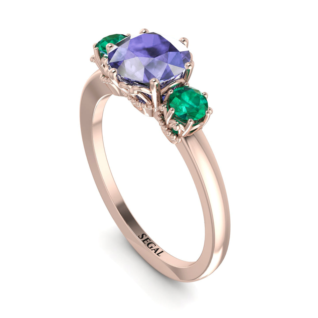 Classic 3 Stone Tanzanite Engagement Ring - Sofia No. 205