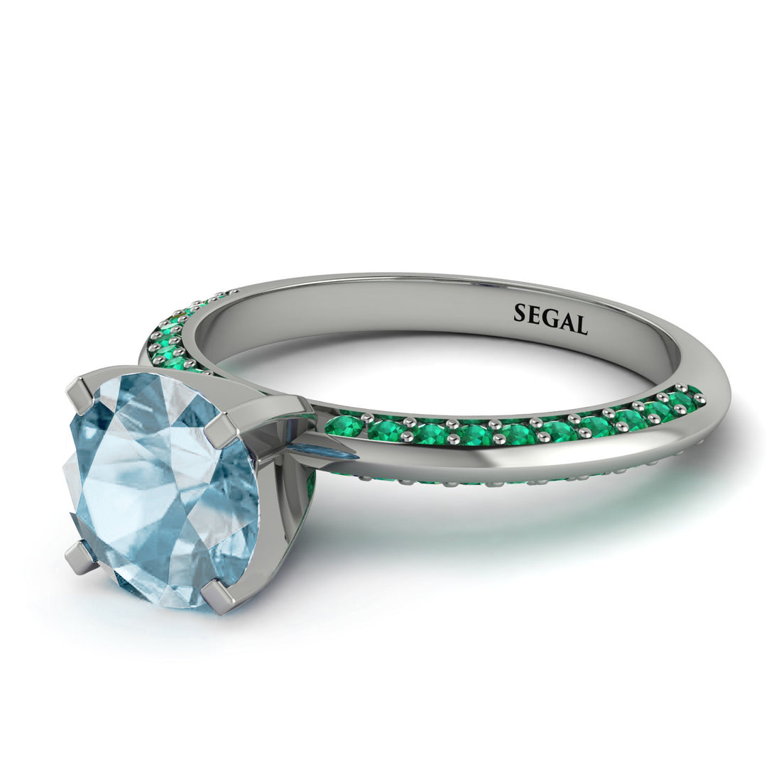 Classic Aquamarine Ring With A Twist - Leilani No. 406