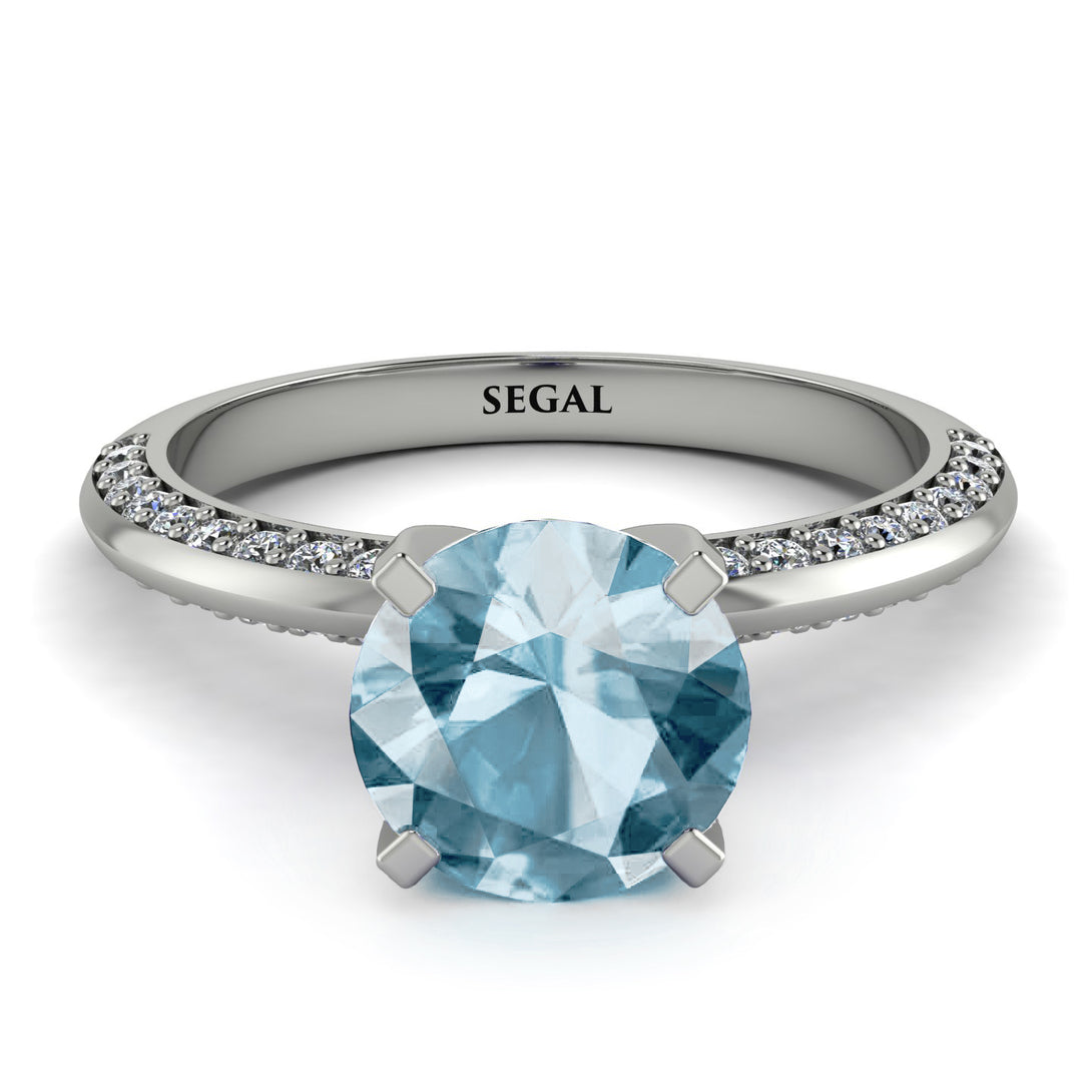 Classic Aquamarine Ring With A Twist - Leilani No. 403