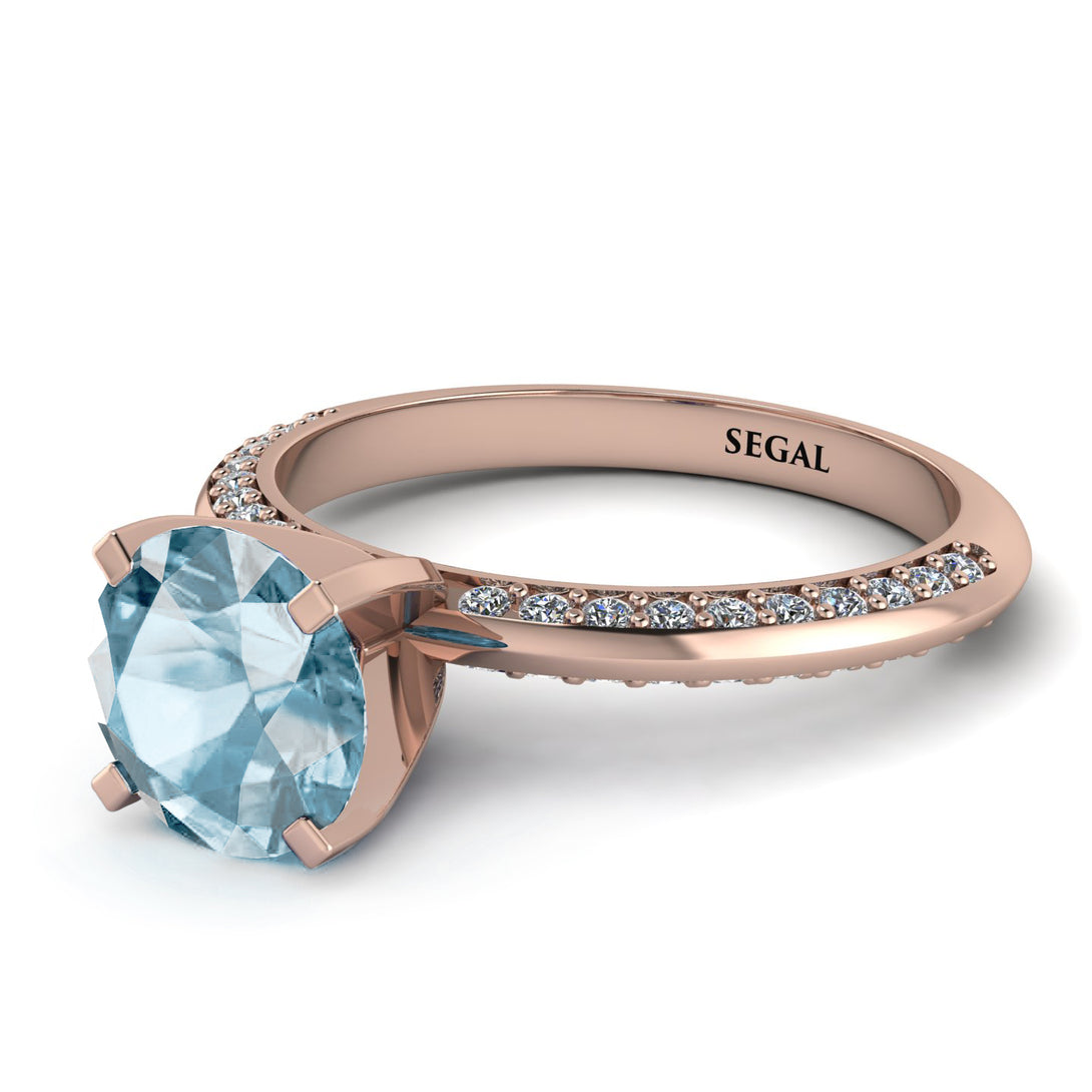 Classic Aquamarine Ring With A Twist - Leilani No. 402