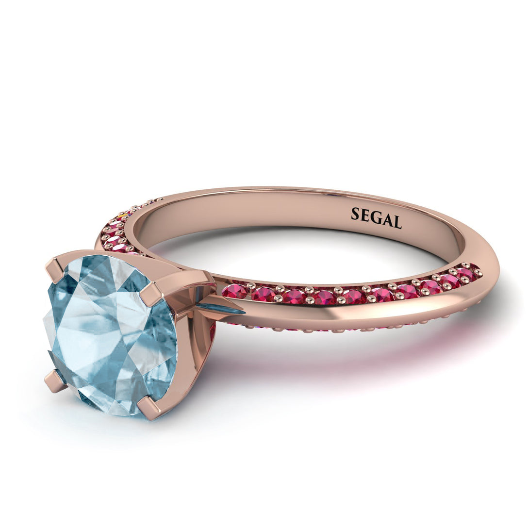 Classic Aquamarine Ring With A Twist - Leilani No. 411
