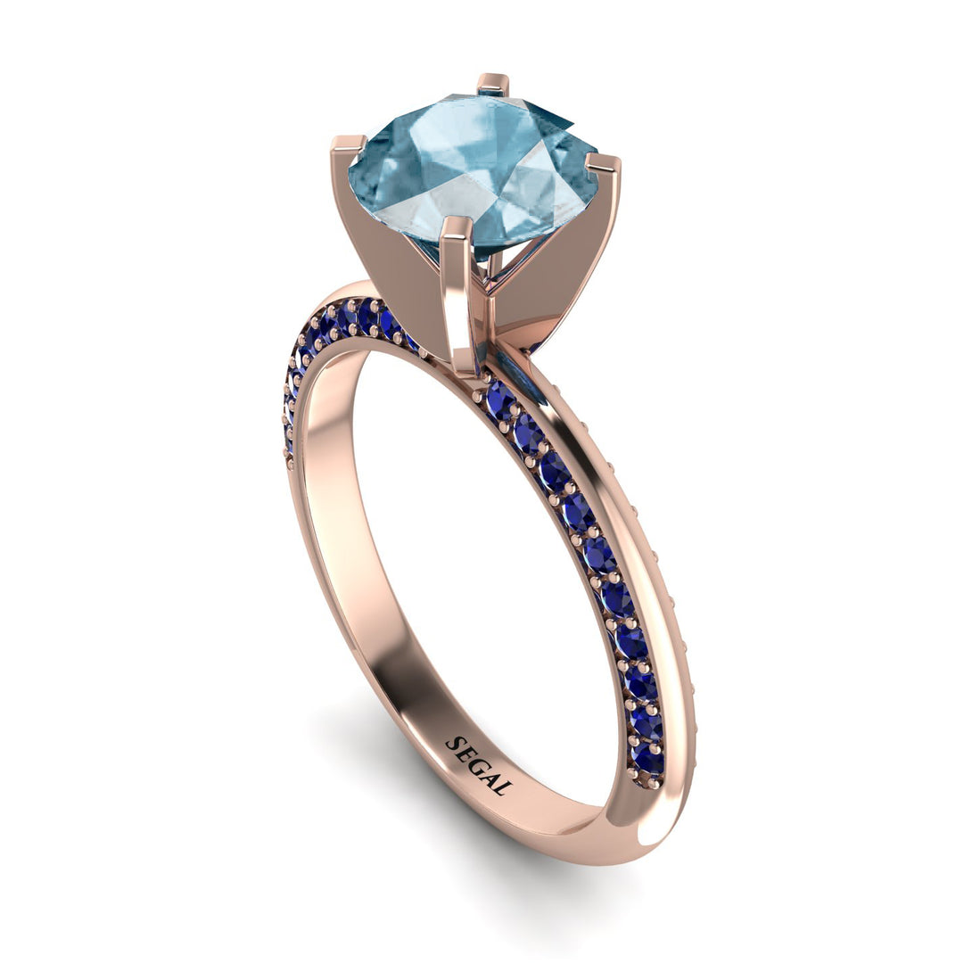 Classic Aquamarine Ring With A Twist - Leilani No. 414