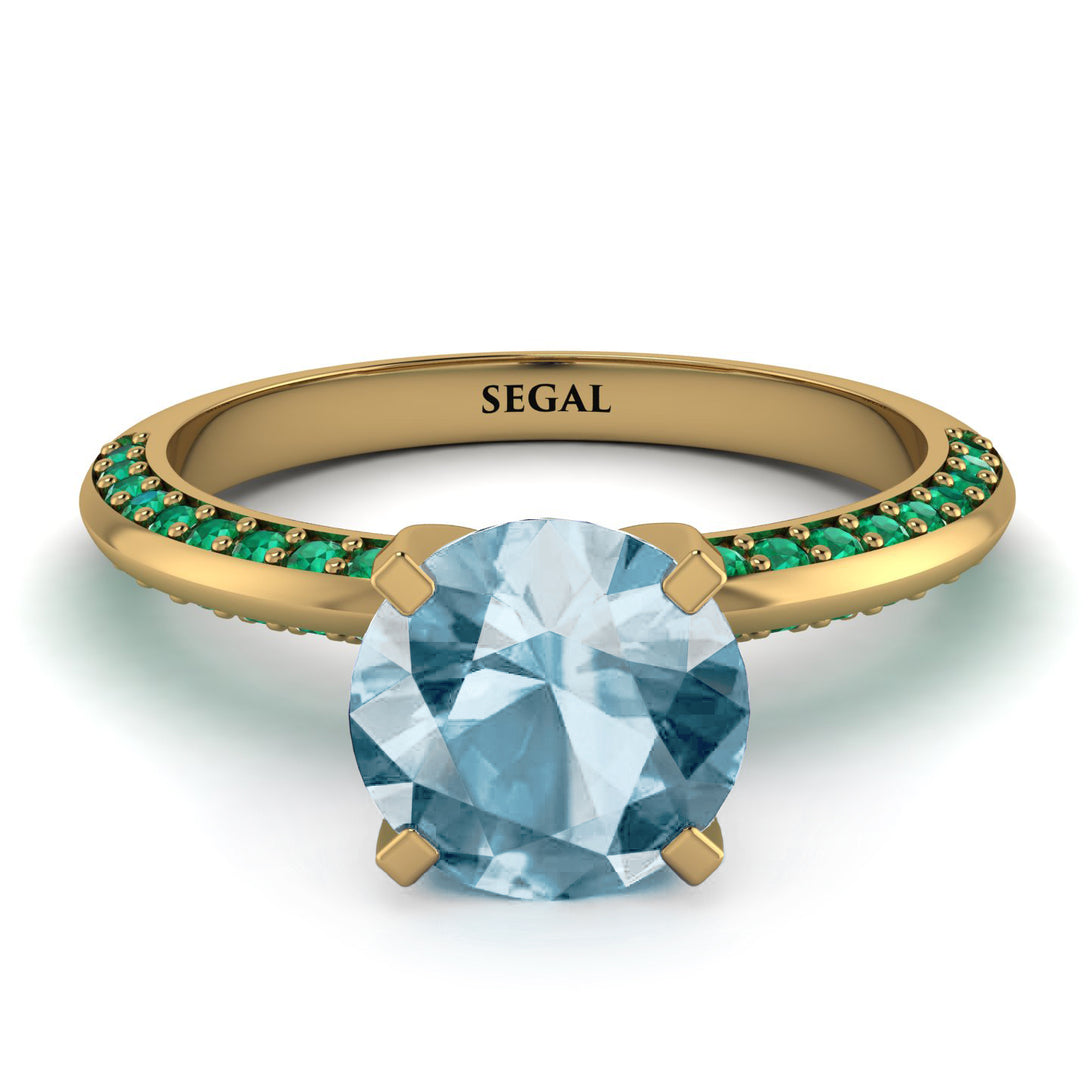Classic Aquamarine Ring With A Twist - Leilani No. 404
