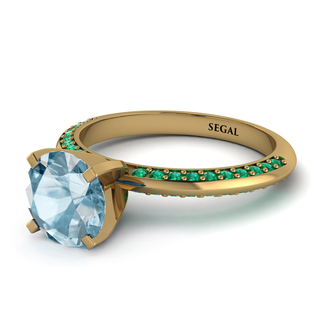 Classic Aquamarine Ring With A Twist - Leilani No. 404