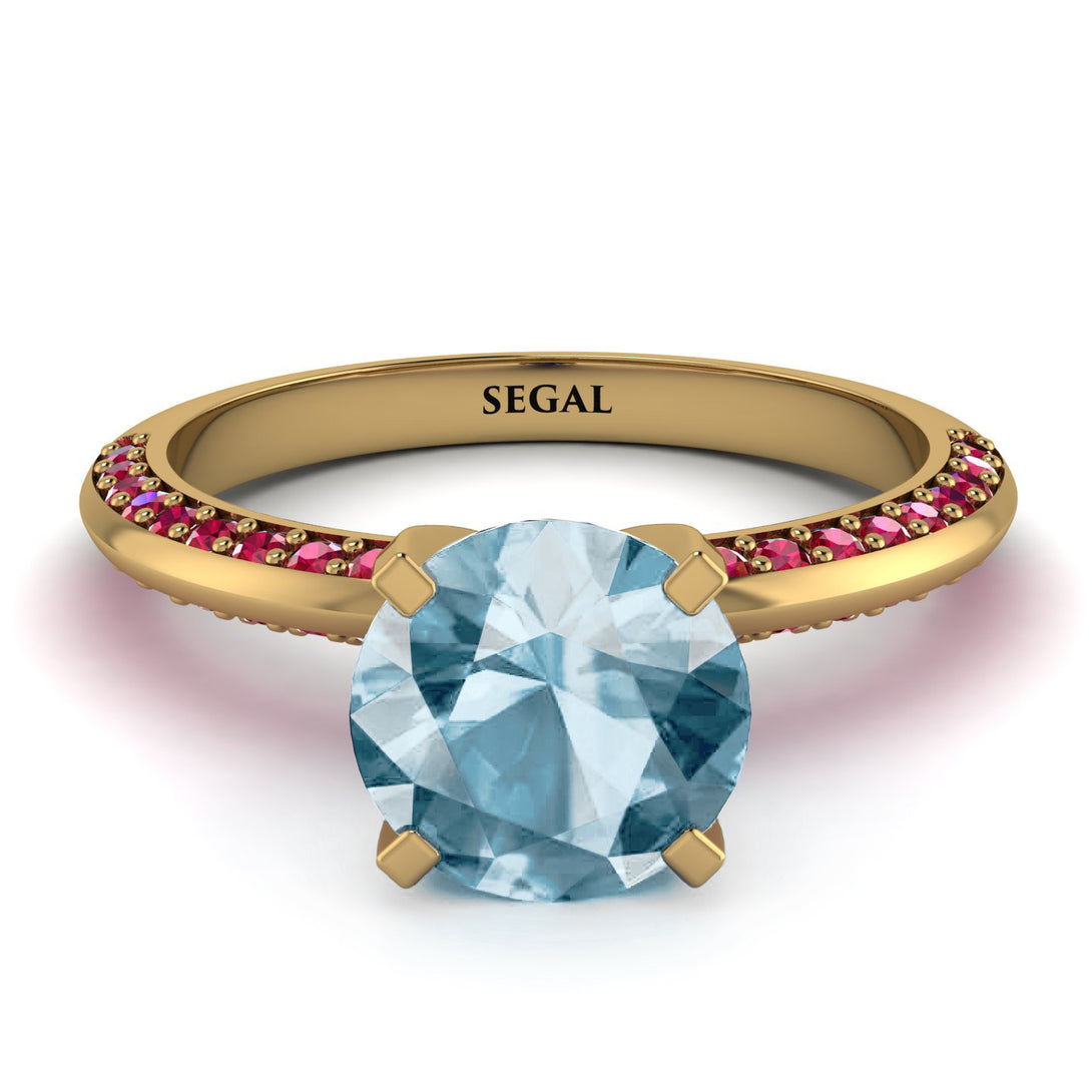 Classic Aquamarine Ring With A Twist - Leilani No. 410