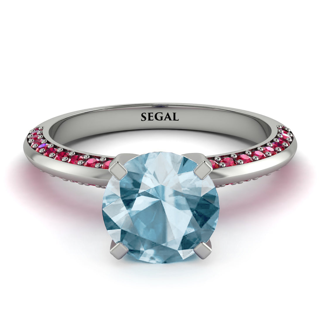Classic Aquamarine Ring With A Twist - Leilani No. 412