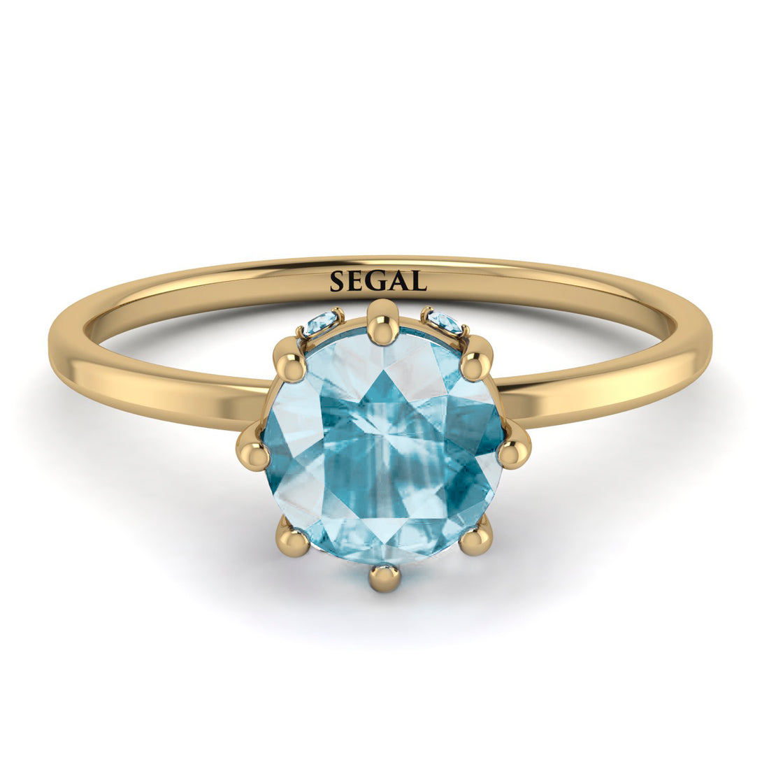 Classic Aquamarine Ring With Hidden Stones - Elliana No. 401
