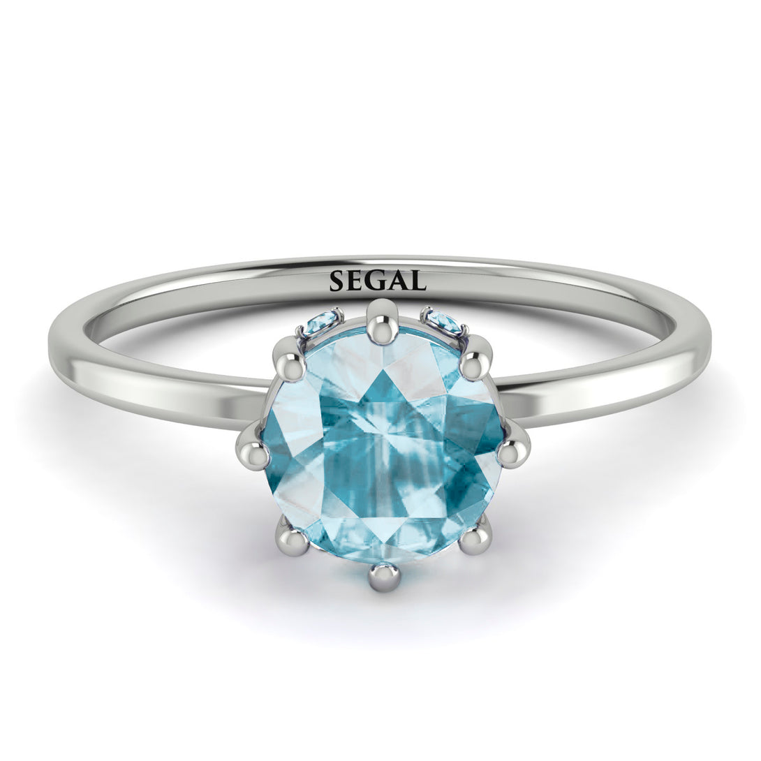 Classic Aquamarine Ring With Hidden Stones - Elliana No. 403