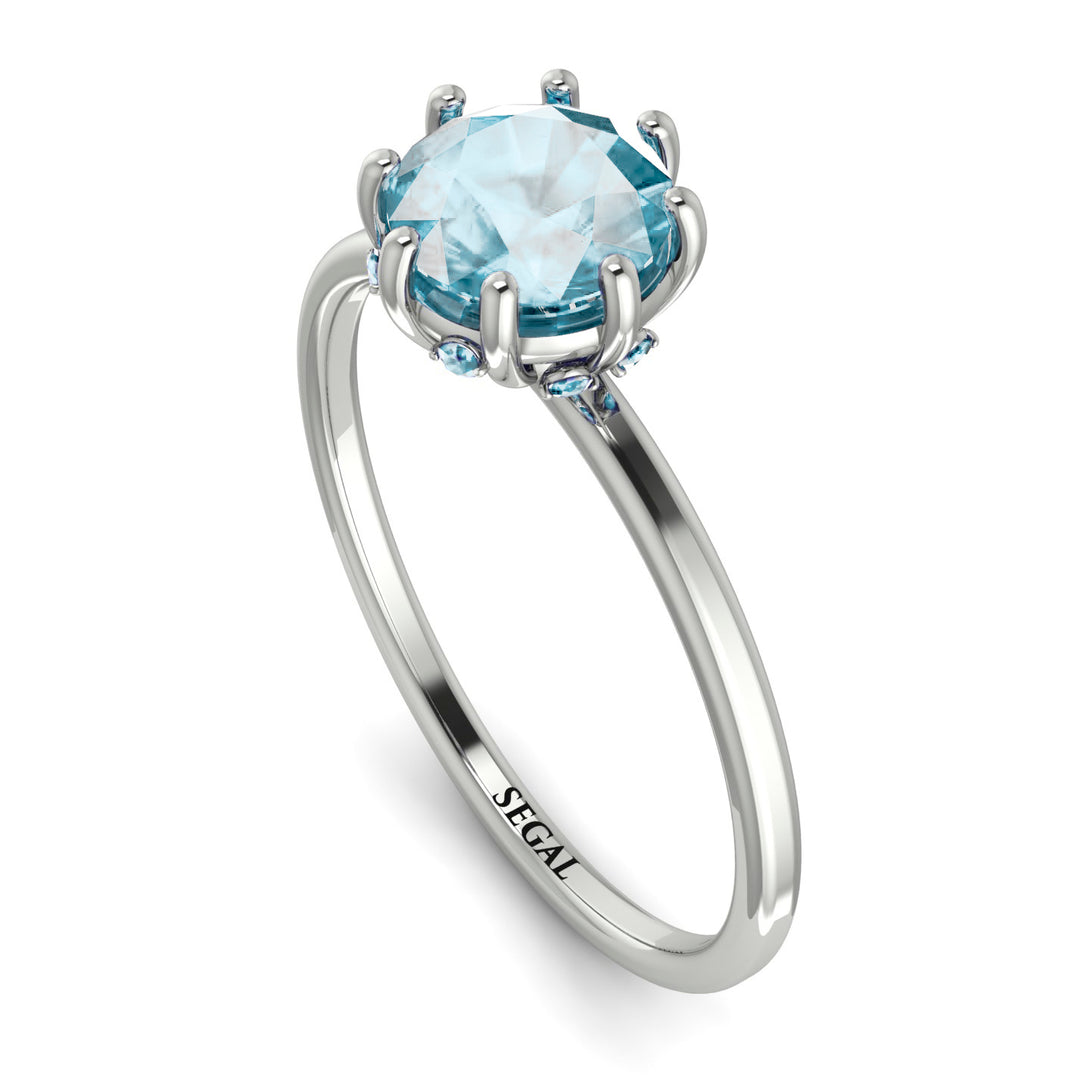 Classic Aquamarine Ring With Hidden Stones - Elliana No. 403