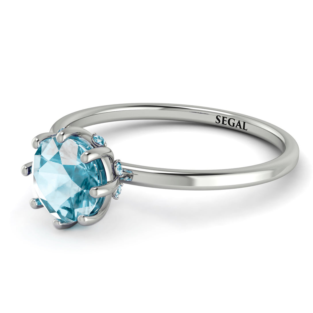 Classic Aquamarine Ring With Hidden Stones - Elliana No. 403