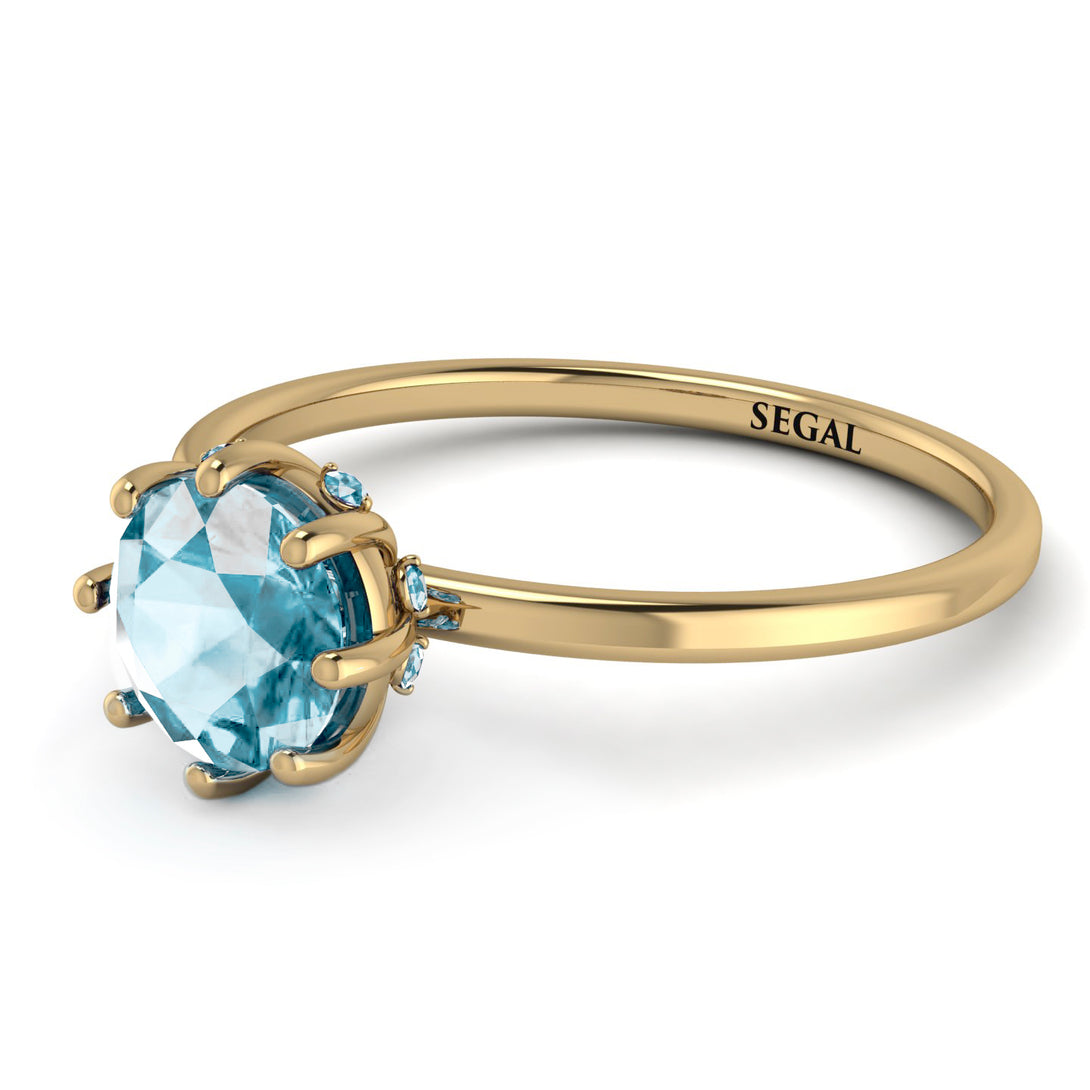 Classic Aquamarine Ring With Hidden Stones - Elliana No. 401