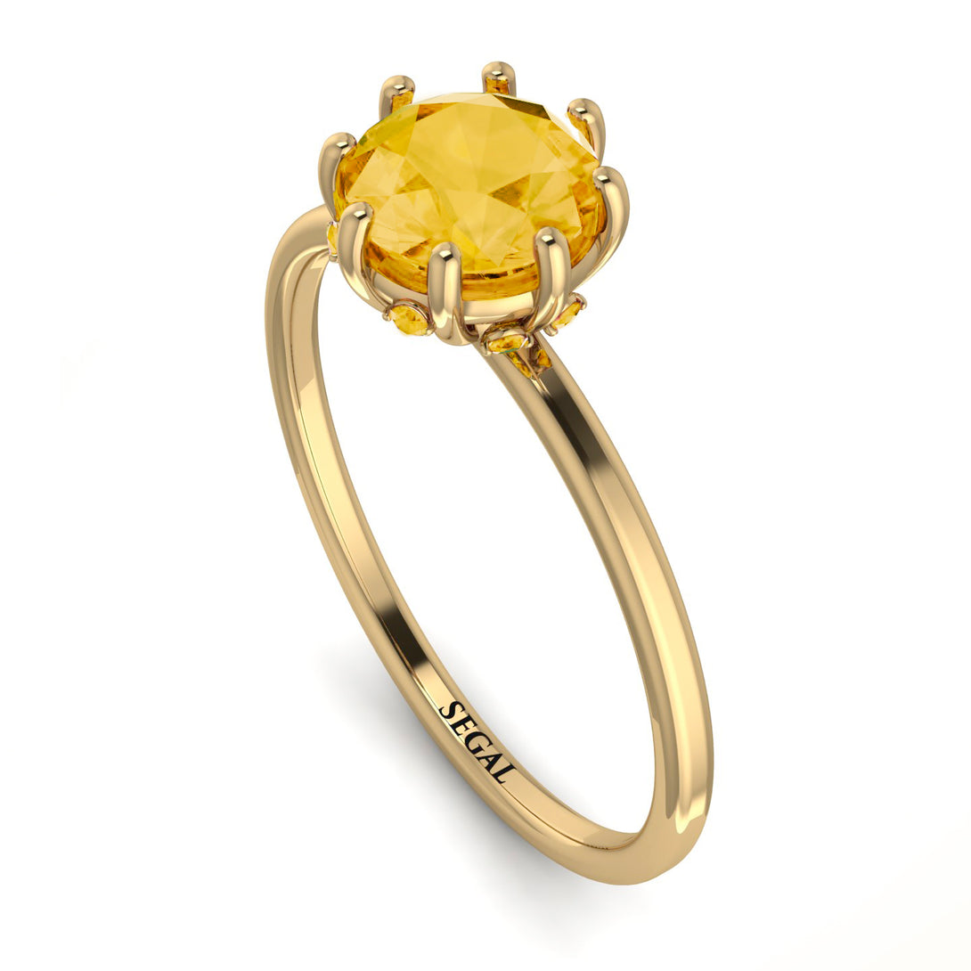 Classic Citrine Ring With Hidden Stones - Elliana No. 601