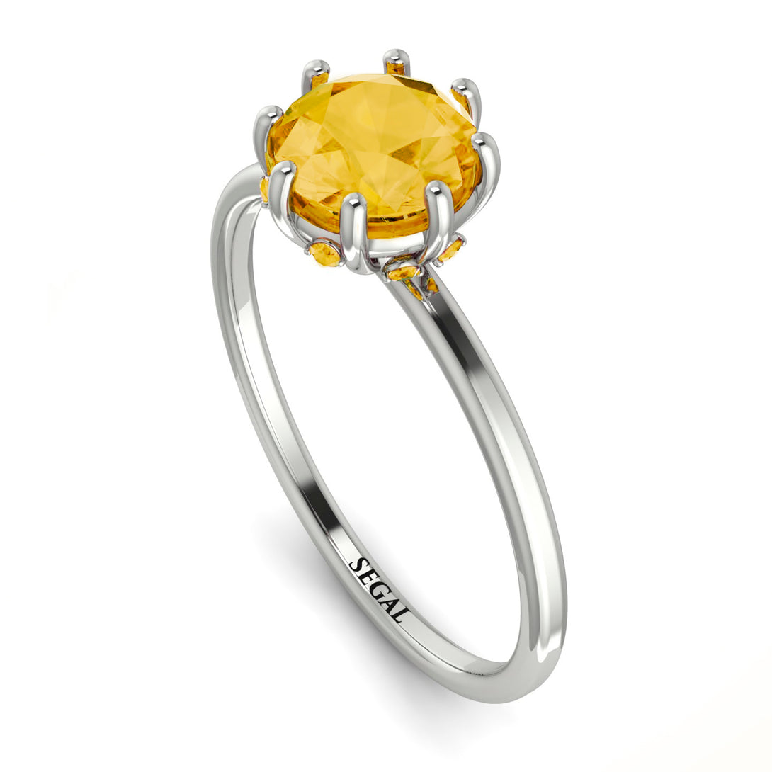 Classic Citrine Ring With Hidden Stones - Elliana No. 603