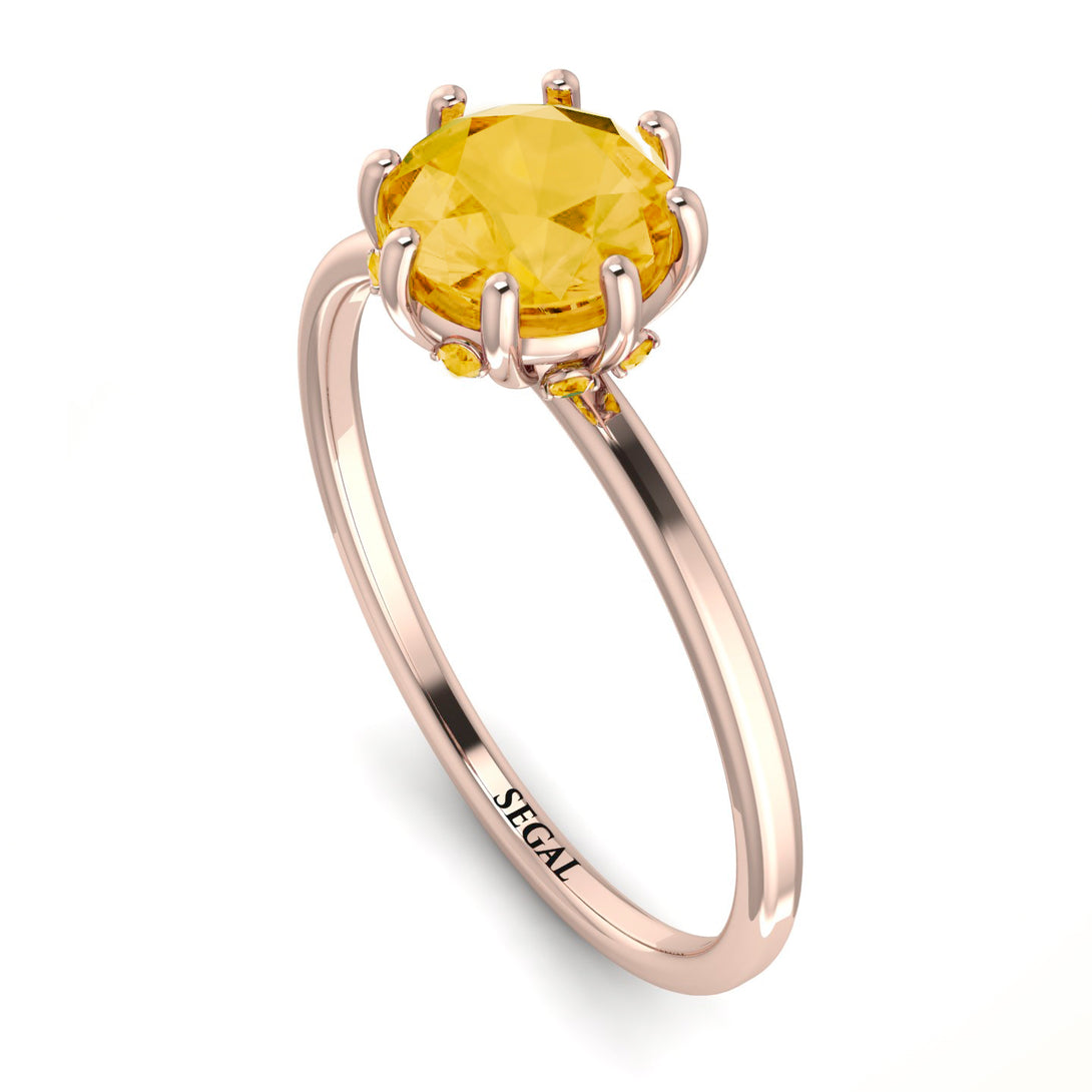 Classic Citrine Ring With Hidden Stones - Elliana No. 602