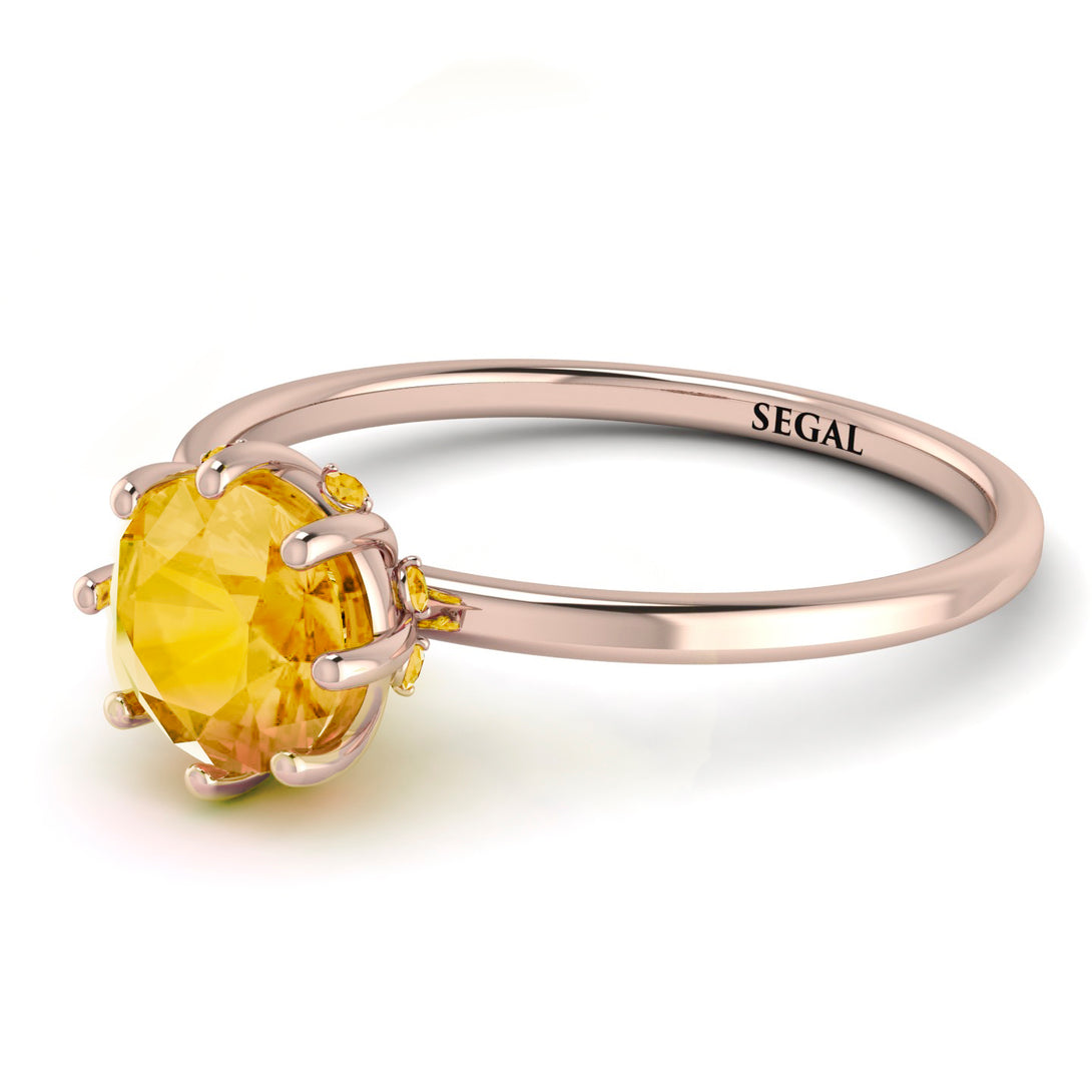 Classic Citrine Ring With Hidden Stones - Elliana No. 602