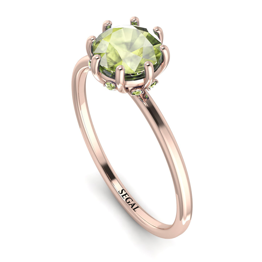 Classic Peridot Ring With Hidden Stones - Elliana No. 702