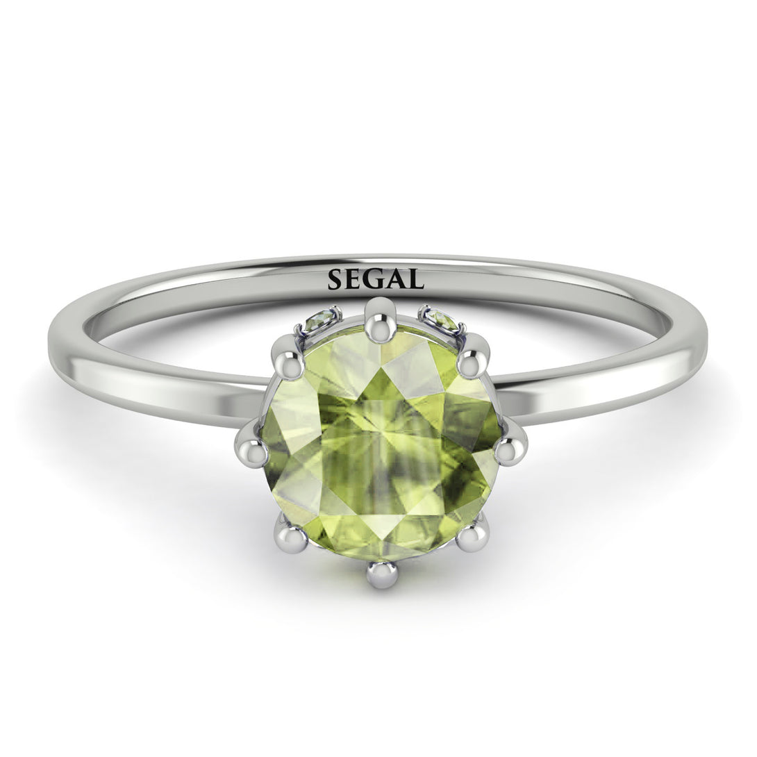 Classic Peridot Ring With Hidden Stones - Elliana No. 703