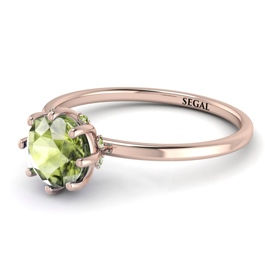 Classic Peridot Ring With Hidden Stones - Elliana No. 702