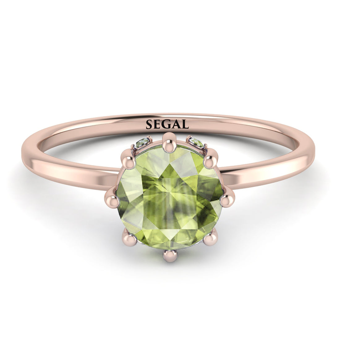 Classic Peridot Ring With Hidden Stones - Elliana No. 702
