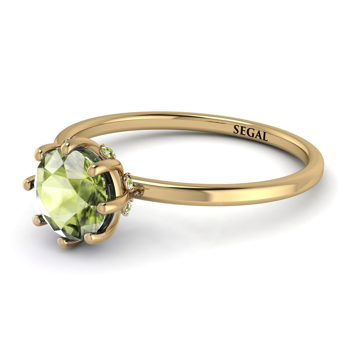 Classic Peridot Ring With Hidden Stones - Elliana No. 701