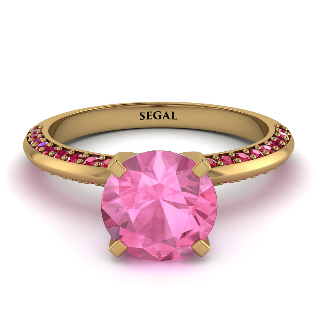 Classic Pink Moissanite Ring With A Twist - Leilani No. 810