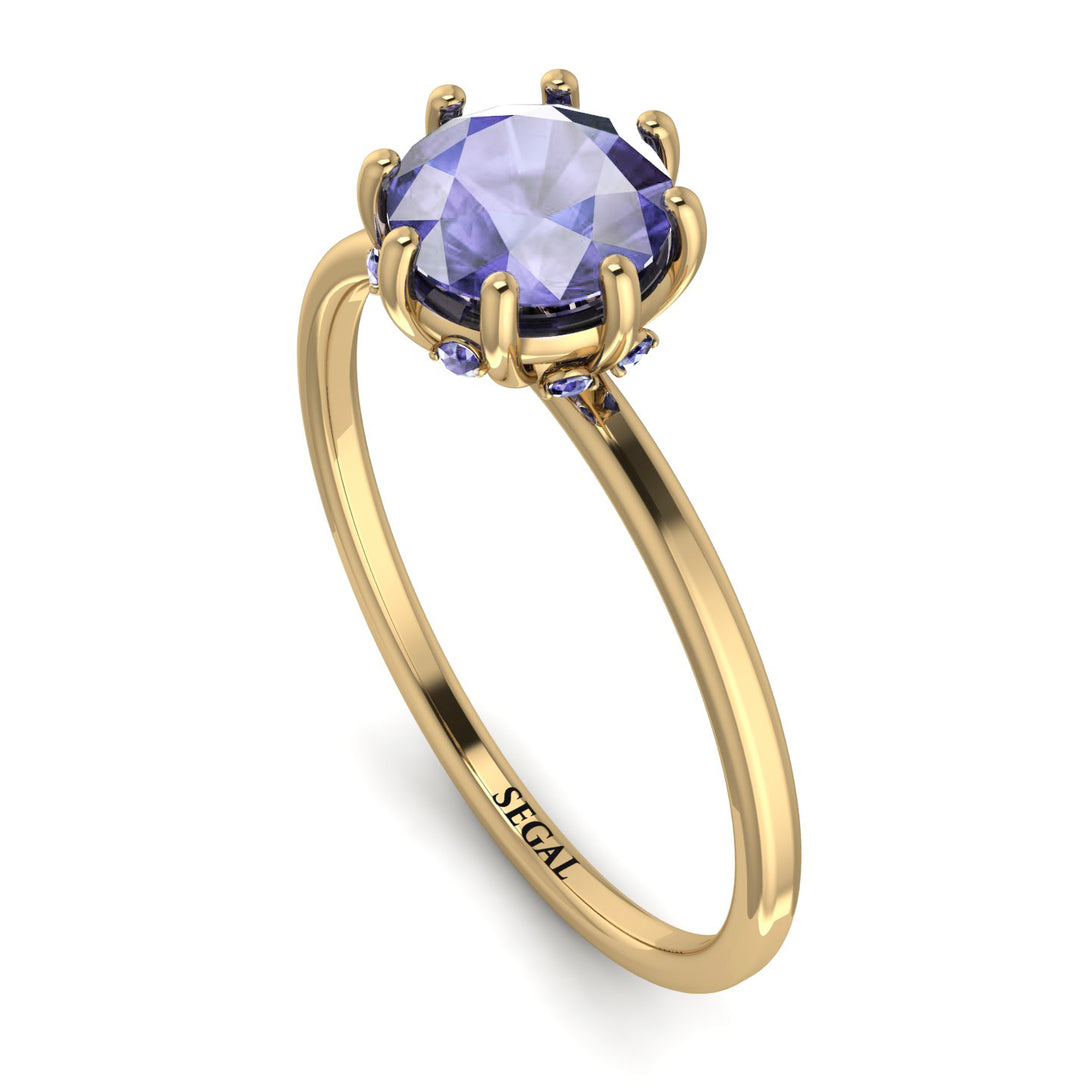 Classic Tanzanite Ring With Hidden Stones - Elliana No. 201