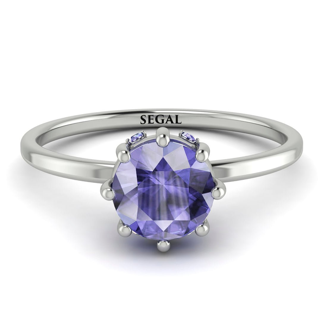 Classic Tanzanite Ring With Hidden Stones - Elliana No. 203