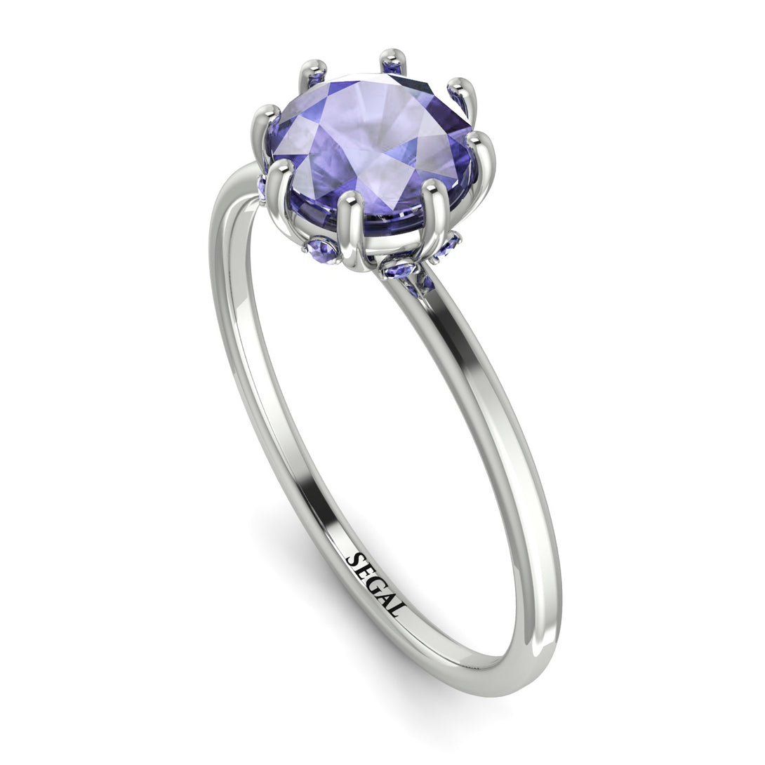 Classic Tanzanite Ring With Hidden Stones - Elliana No. 203