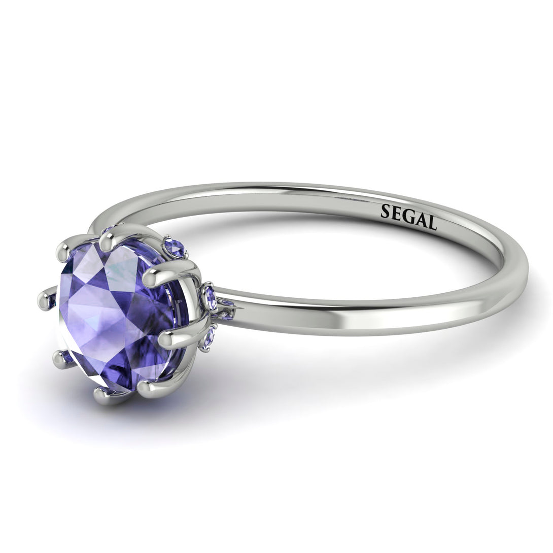 Classic Tanzanite Ring With Hidden Stones - Elliana No. 203