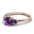 Classic Three Stone Amethyst Engagement Ring - Valentina No. 314 image 3