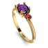 Classic Three Stone Amethyst Engagement Ring - Valentina No. 310 image 2