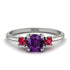 Classic Three Stone Amethyst Engagement Ring - Valentina No. 312 image 1