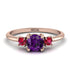 Classic Three Stone Amethyst Engagement Ring - Valentina No. 311 image 1